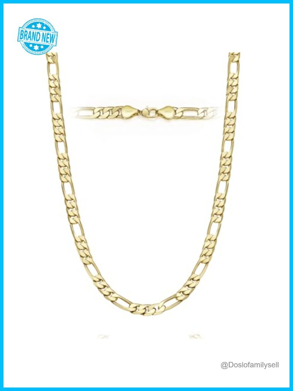 14k Gold Filled Figaro Chain Necklace 6mm Unisex Statement Jewelry